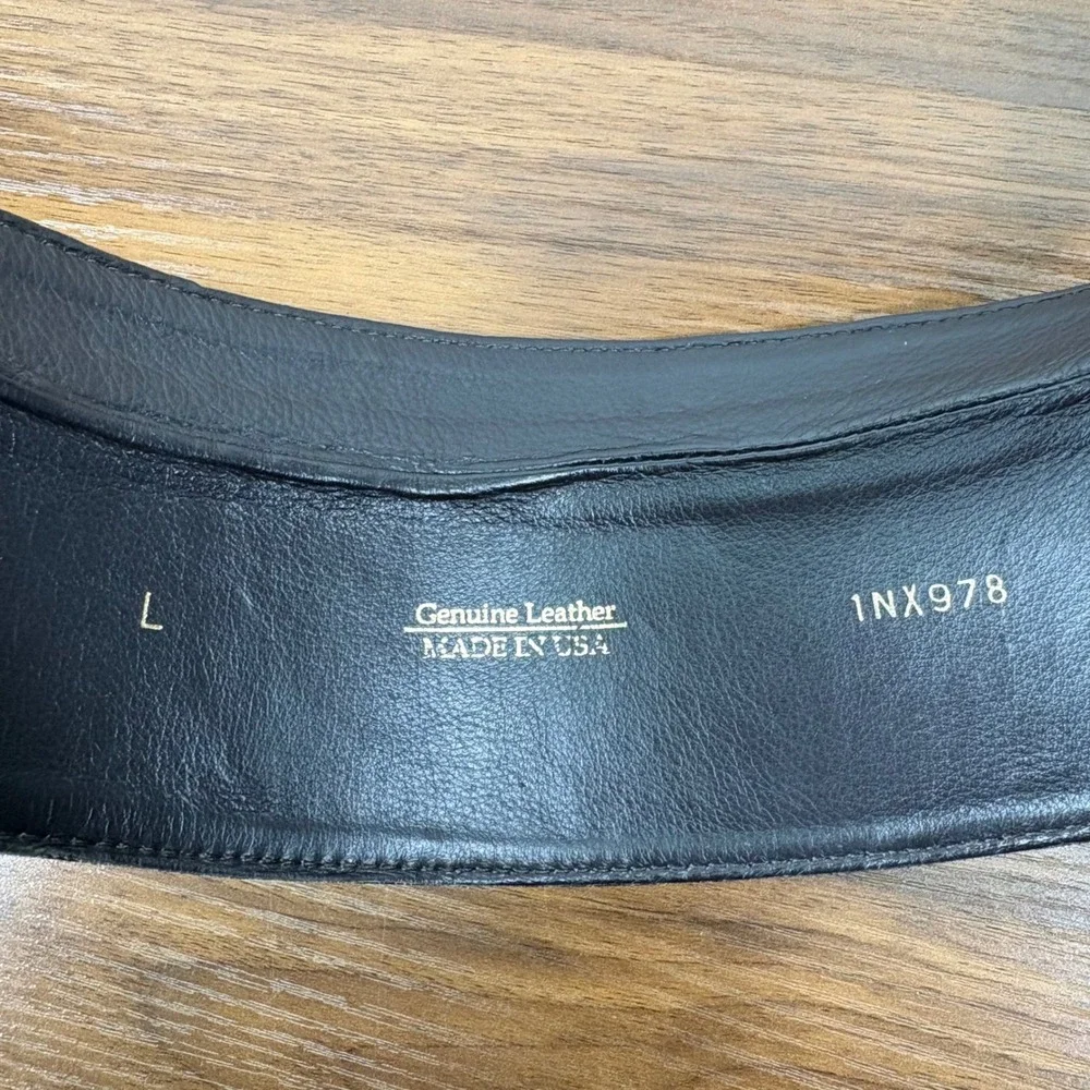 Oscar de la Renta Vintage 80s Corset Wide Waist Belt L Brown Leather Peplum Chic